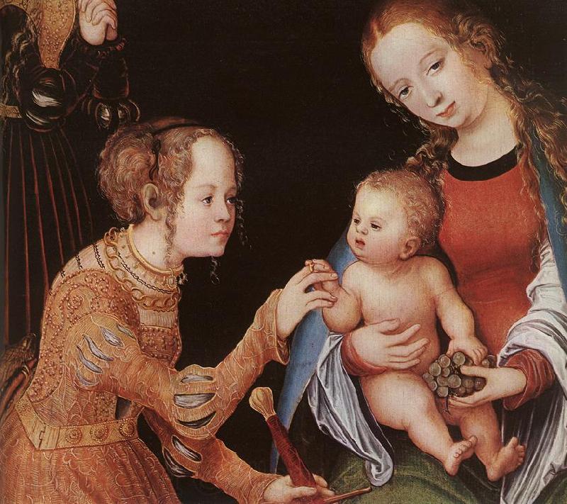 CRANACH, Lucas the Elder The Mystic Marriage of St Catherine (detail) fhg Germany oil painting art